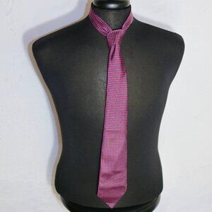 VIntage Nina Ricci Paris Blue & Red Silk Diamond Pattern Tie - Made In France